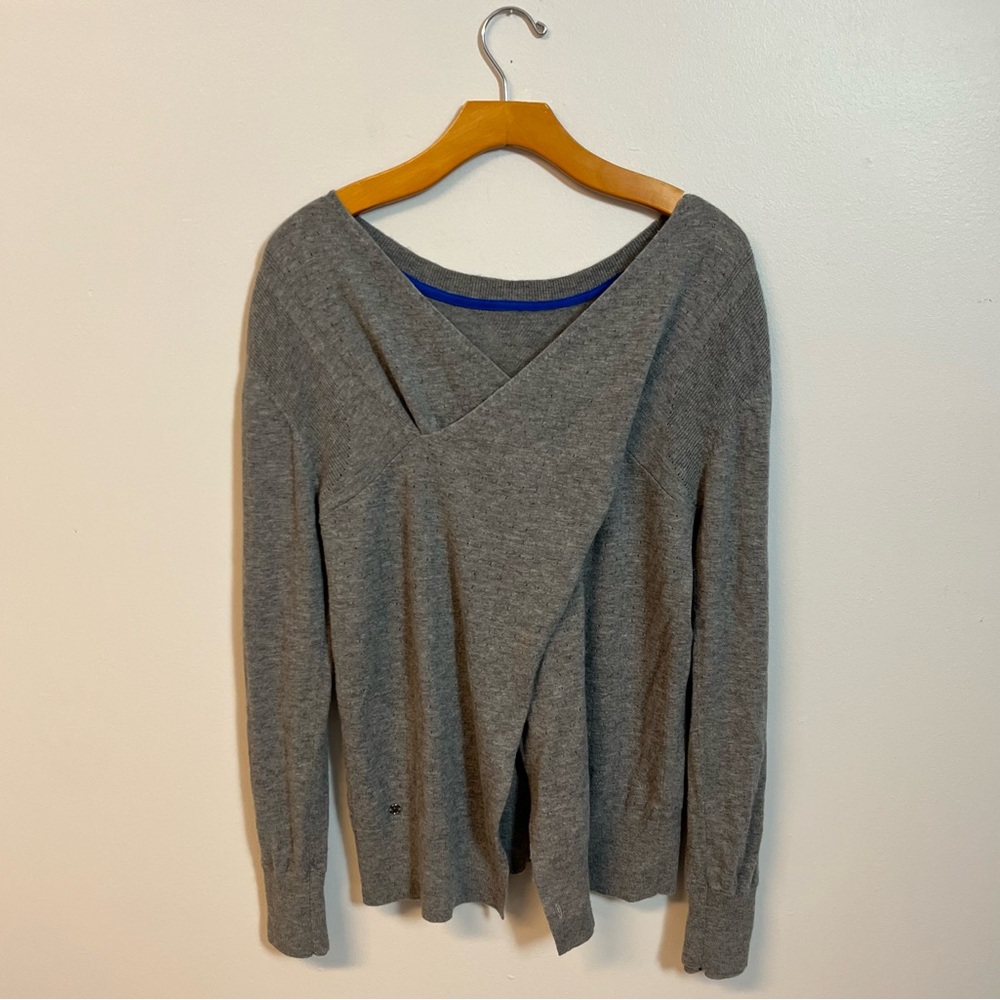 Lululemon wrap sweater sunset savasana grey 6 medium merino wool